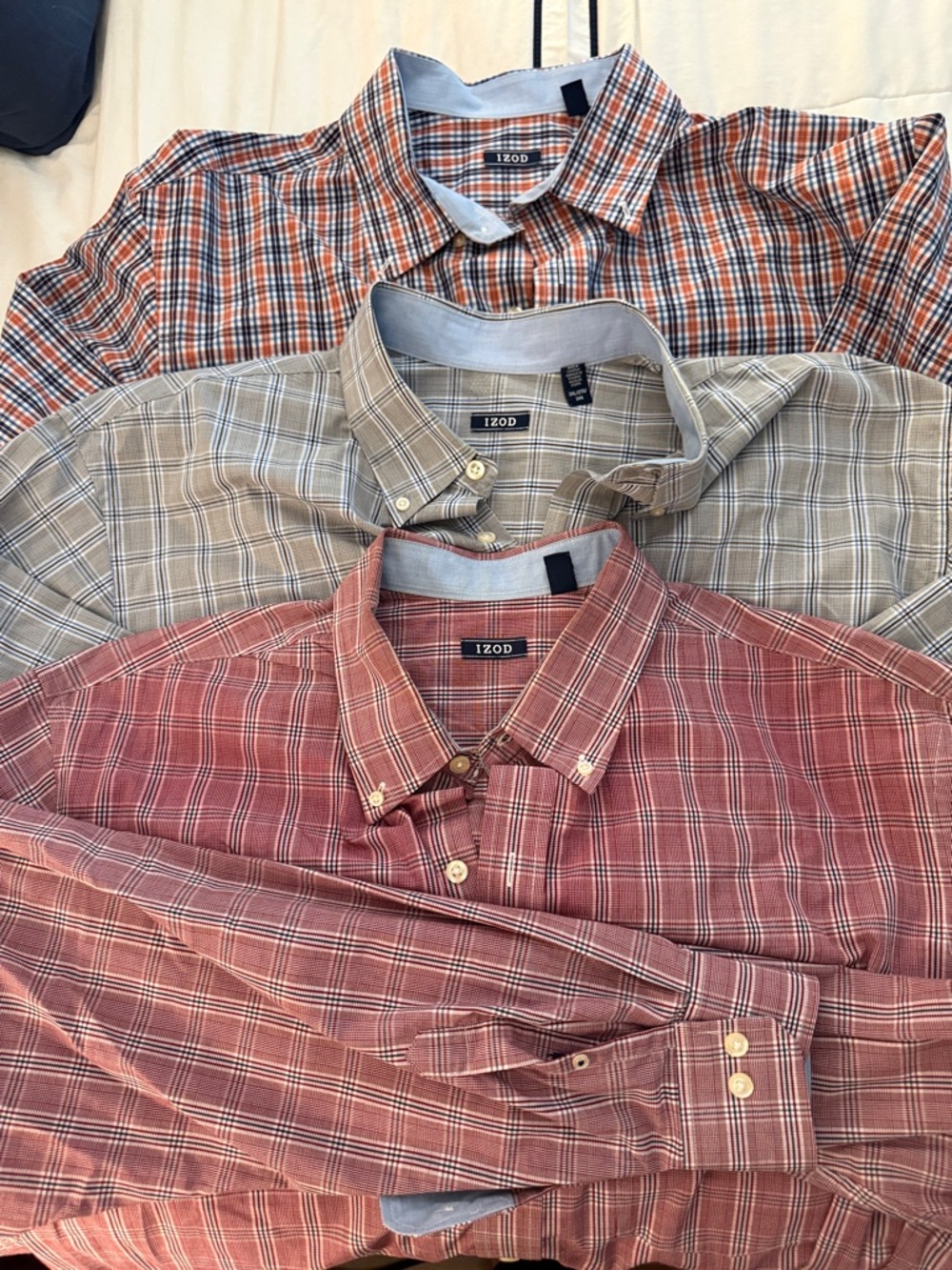 IZOD Men’s Plaid Button-Down Shirt - Red